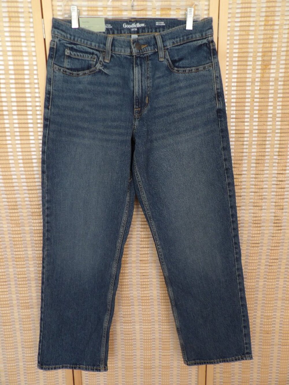 NWT Men's Goodfellow 30x30 Total Flex Relaxed Fit Straight Leg Blue Denim Jeans